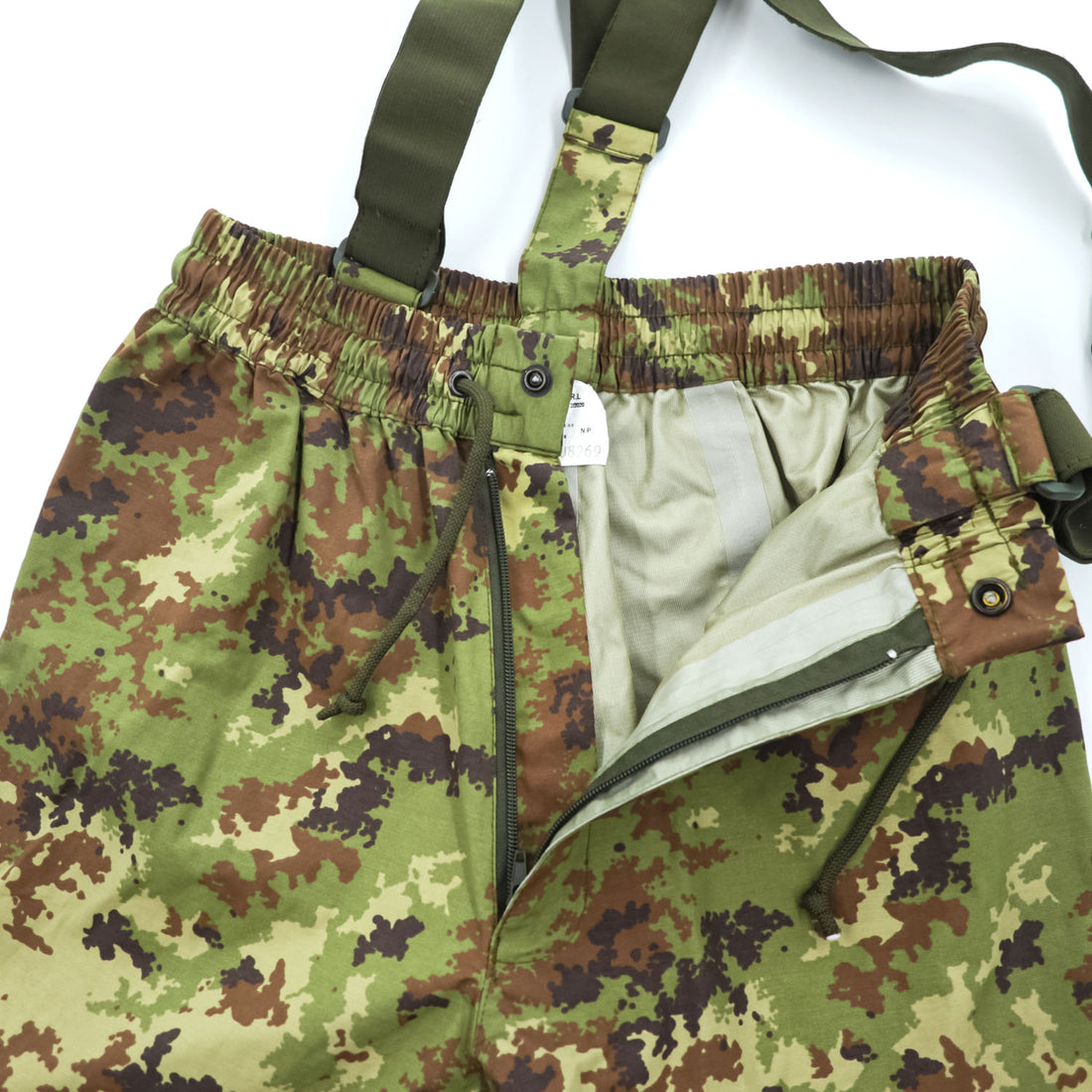 Italian Army E.I. Vegetato Camo Waterproof Overpants Suspenders PTFE Membrane Size 48