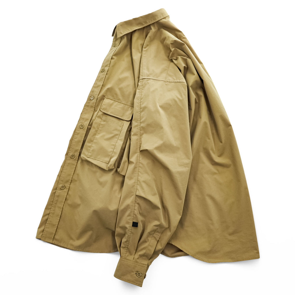 DAIWA PIER39 マルチポケット イージーシャツ 長袖シャツ M ベージュ Mulch Pocket Easy Shirt 撥水 オーバーサイズ BE-85020