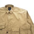 DAIWA PIER39 マルチポケット イージーシャツ 長袖シャツ M ベージュ Mulch Pocket Easy Shirt 撥水 オーバーサイズ BE-85020