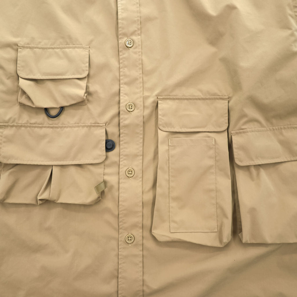 DAIWA PIER39 マルチポケット イージーシャツ 長袖シャツ M ベージュ Mulch Pocket Easy Shirt 撥水 オーバーサイズ BE-85020