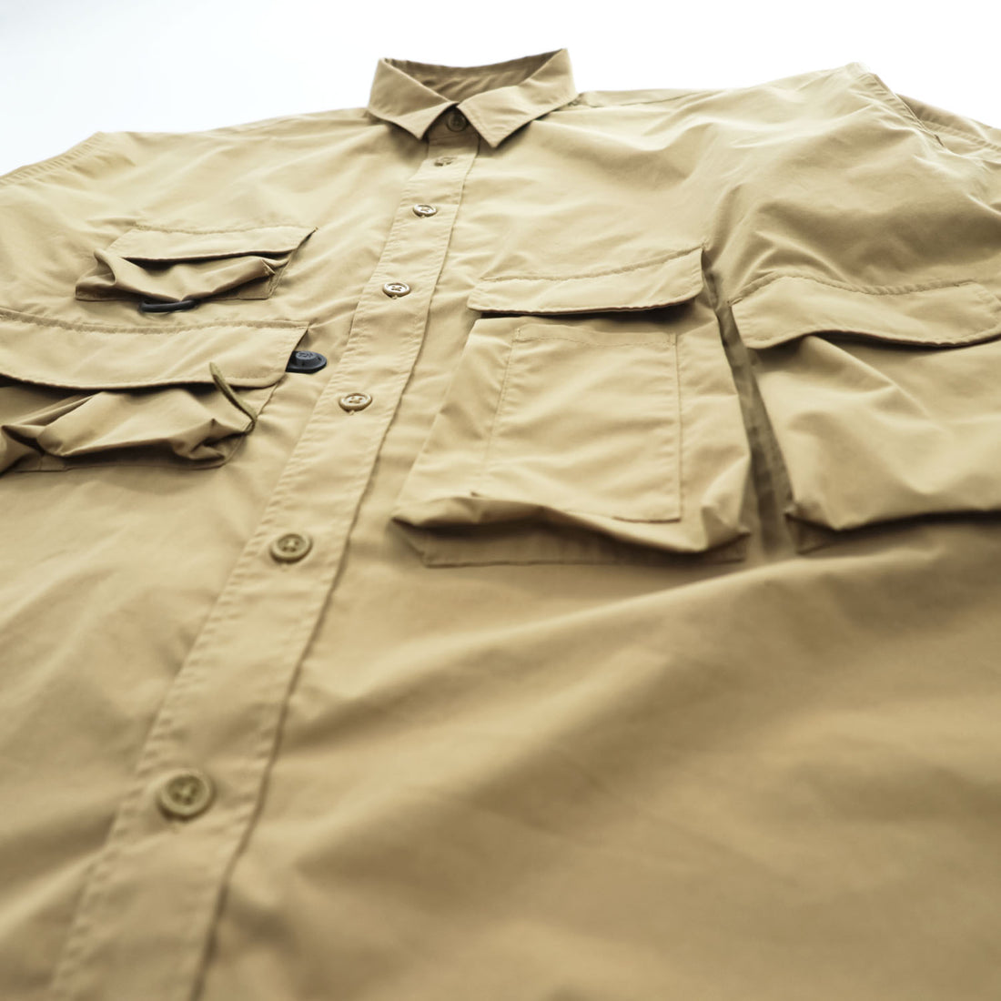 DAIWA PIER39 マルチポケット イージーシャツ 長袖シャツ M ベージュ Mulch Pocket Easy Shirt 撥水 オーバーサイズ BE-85020