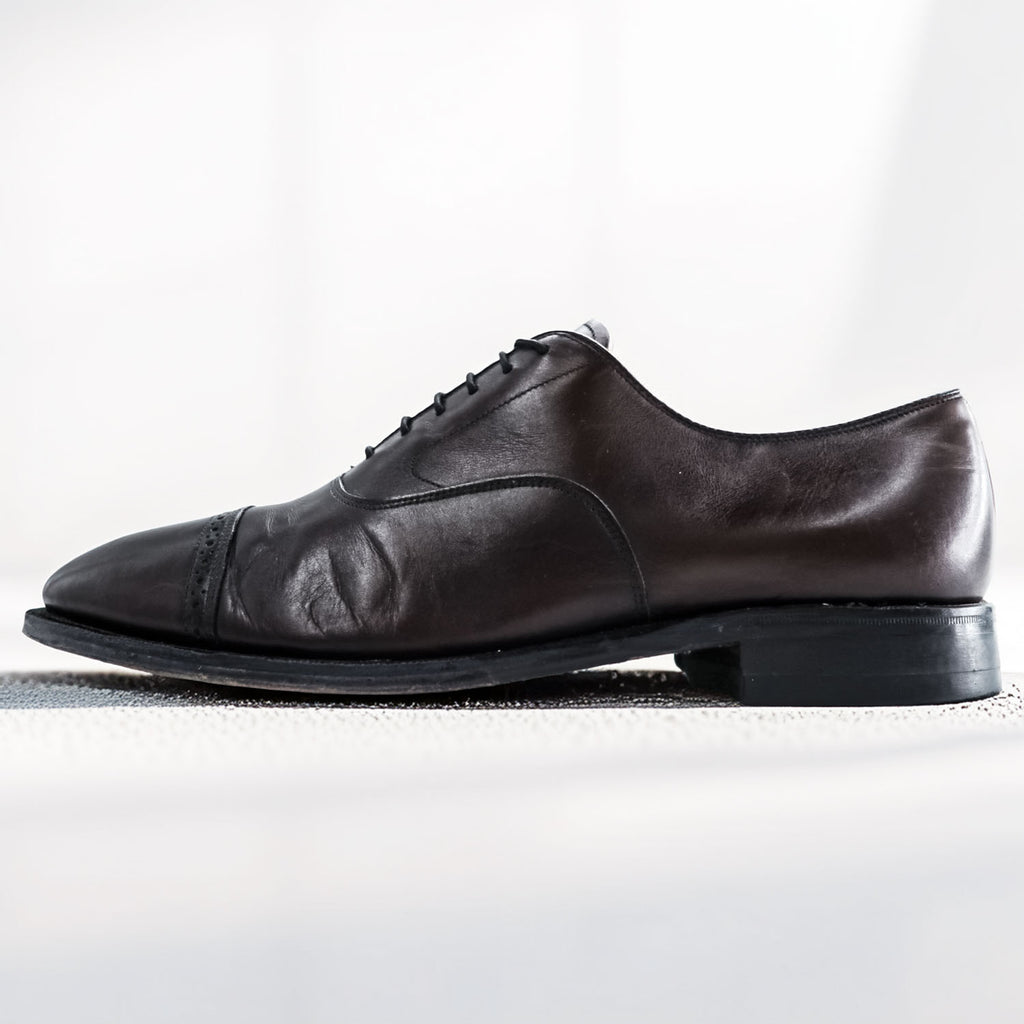 Johnston & Murphy Brown Leather Cap Toe Oxford Dress Shoes Men’s US 9.5 D/B Made in India