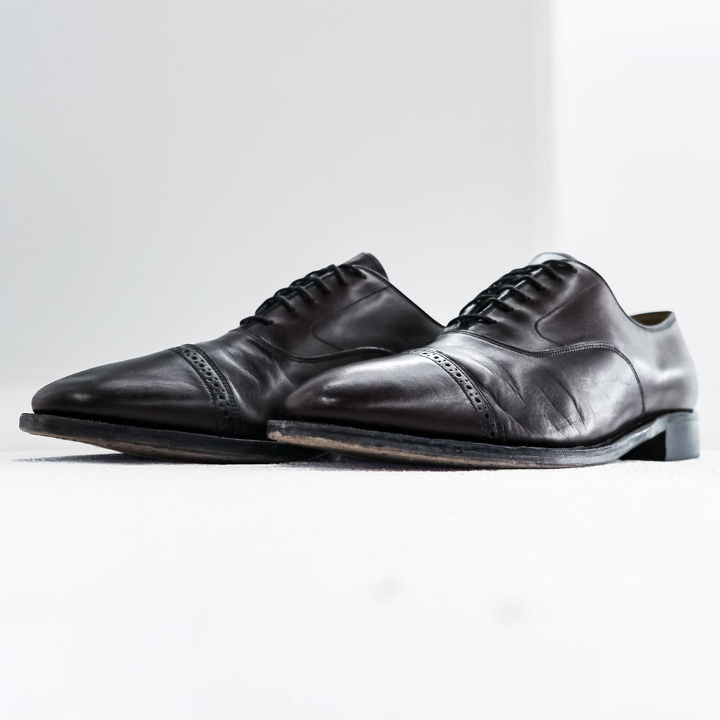 Johnston & Murphy Brown Leather Cap Toe Oxford Dress Shoes Men’s US 9.5 D/B Made in India