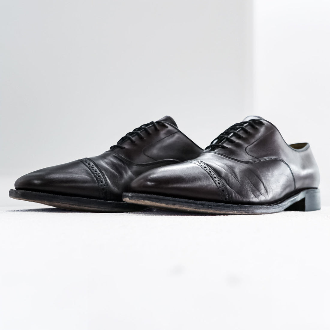 Johnston & Murphy Brown Leather Cap Toe Oxford Dress Shoes Men’s US 9.5 D/B Made in India