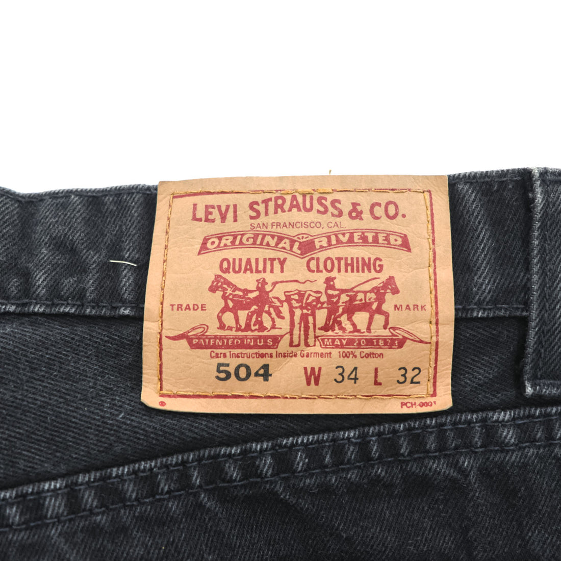Levi's 90年代 ヴィンテージ 504 ルーズストレート ブラックデニムパンツ ジーンズ L ボタン裏341 ジッパーフライ 504 0260 オーストリア製