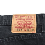 Levi's 90年代 ヴィンテージ 504 ルーズストレート ブラックデニムパンツ ジーンズ L ボタン裏341 ジッパーフライ 504 0260 オーストリア製