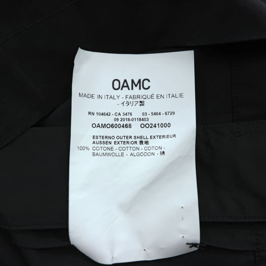 OAMC Black Cotton Short Sleeve Shirt Hidden Placket Boxy Fit Size S Made in Italy OAMO600468