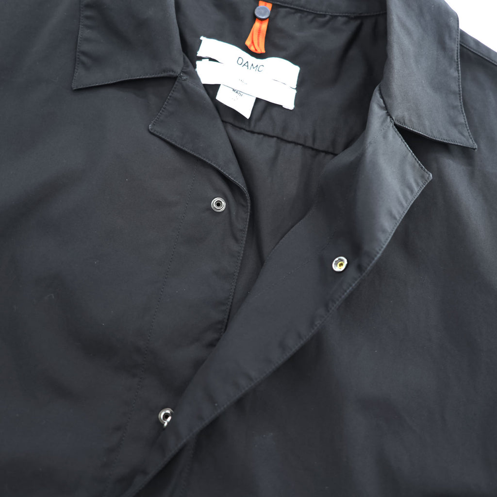 OAMC Black Cotton Short Sleeve Shirt Hidden Placket Boxy Fit Size S Made in Italy OAMO600468