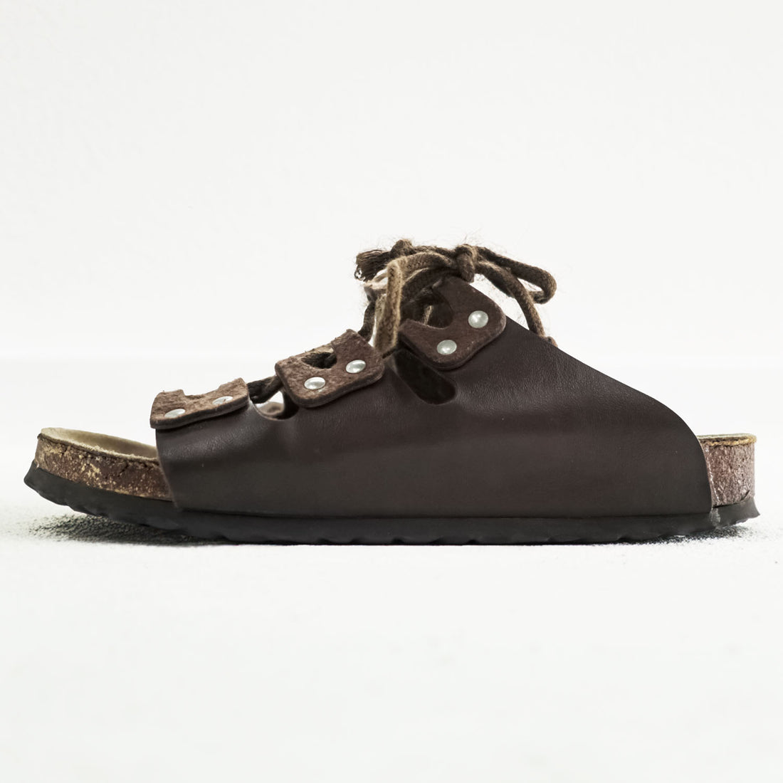 BIRKENSTOCK ドイツ製 ルカ LUCCA レザー スライドサンダル 27cm ブラウン レースアップ