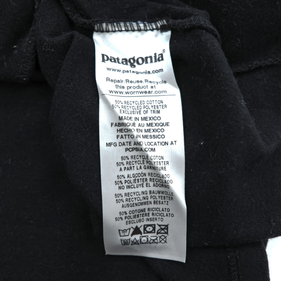Patagonia P-6ロゴ ポケット Tシャツ S ブラック バックプリント レスポンシビリティー 38512