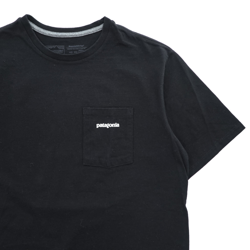 Patagonia P-6ロゴ ポケット Tシャツ S ブラック バックプリント レスポンシビリティー 38512
