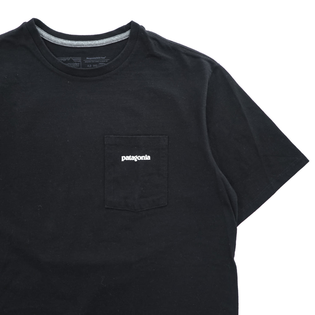 Patagonia P-6ロゴ ポケット Tシャツ S ブラック バックプリント レスポンシビリティー 38512