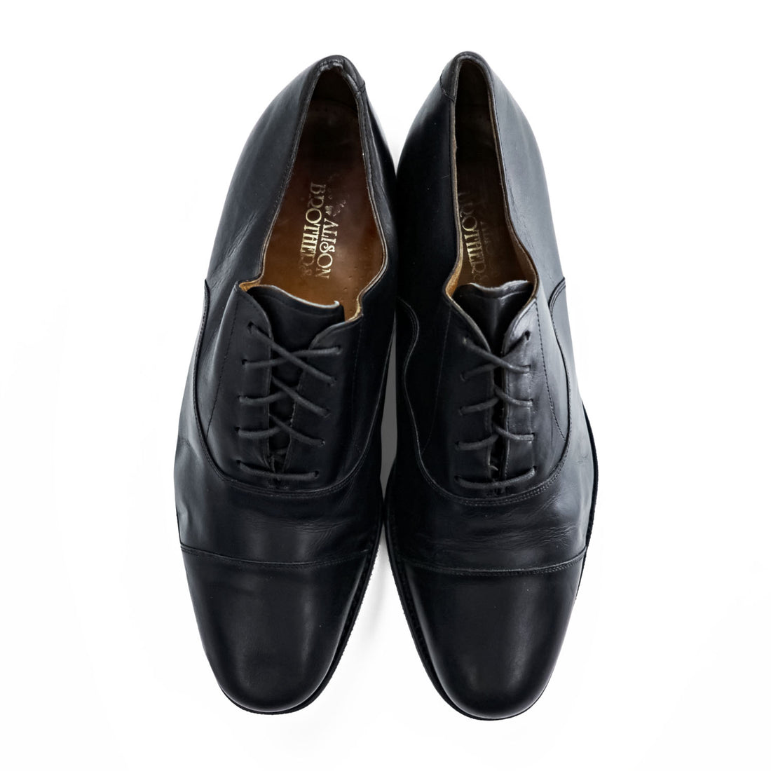 Alison Brothers Black Leather Cap Toe Oxford Dress Shoes Goodyear Welted Size 9