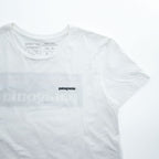 Patagonia P-6 Logo Organic Cotton T-Shirt S White Back Print Crew Neck Regular Fit 38587