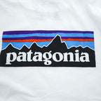 Patagonia P-6 Logo Organic Cotton T-Shirt S White Back Print Crew Neck Regular Fit 38587