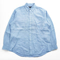 Brooks Brothers Irish Linen Button-Down Long Sleeve Shirt Light Blue 100% Linen Made in Hong Kong Men's Tag L (JP 3L)