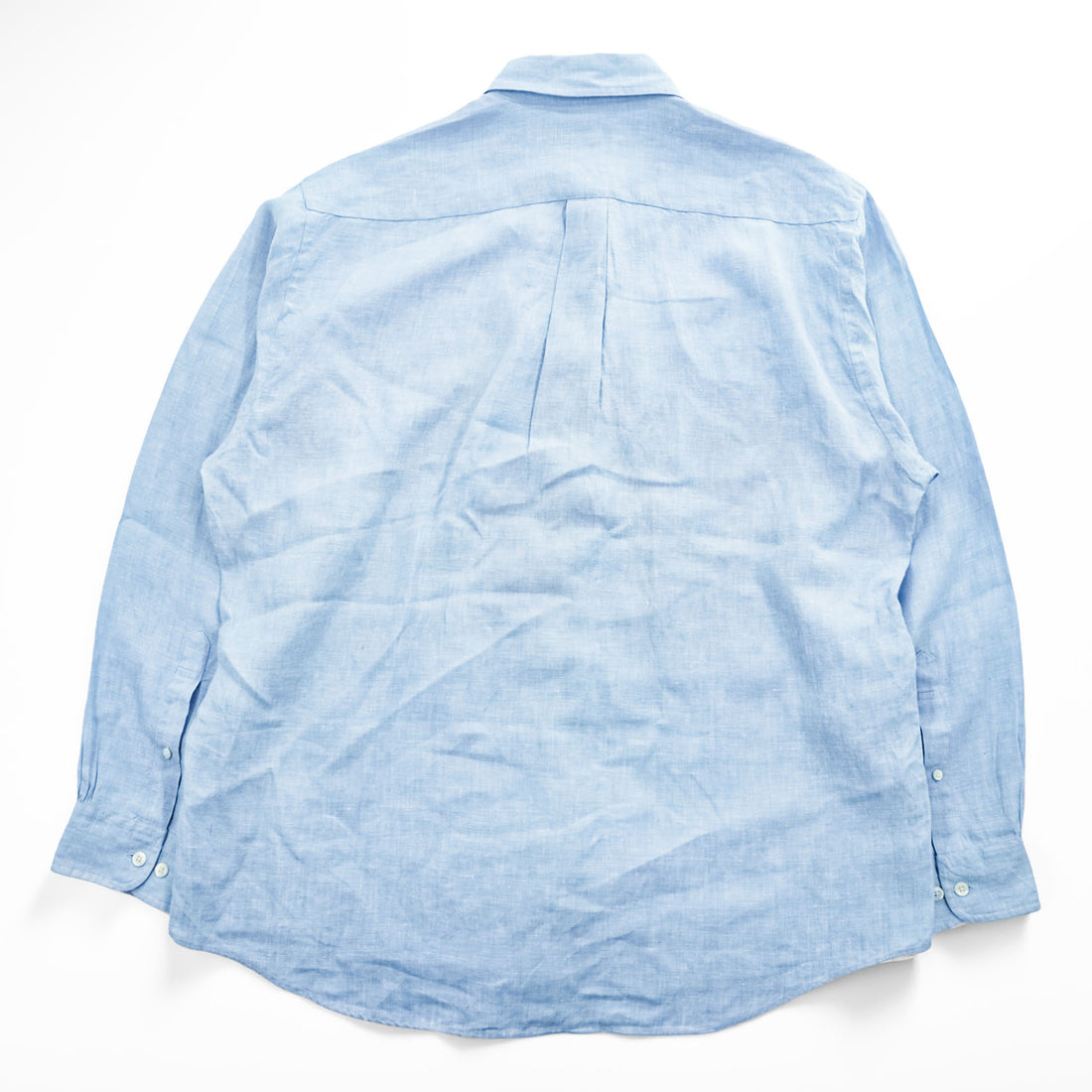 Brooks Brothers Irish Linen Button-Down Long Sleeve Shirt Light Blue 100% Linen Made in Hong Kong Men's Tag L (JP 3L)