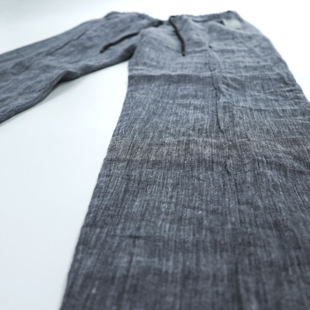 EMPORIO ARMANI リネン イージーパンツ スリム スラックス XL グレー 麻100% ブルガリア製 未使用品 51P89S / 51S19