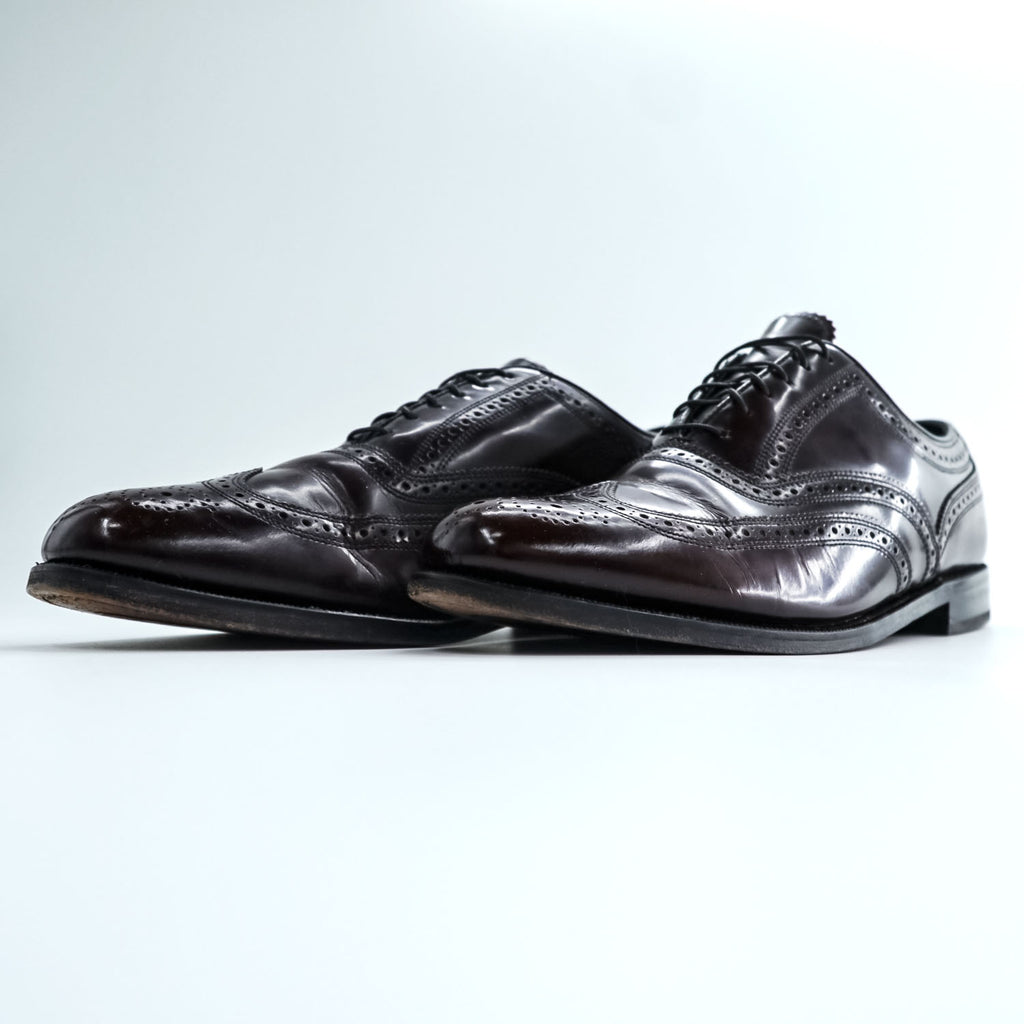 Florsheim Lexington Wingtip Oxford Burgundy Leather Dress Shoes Mens US 9.5 D Longwing Brogue