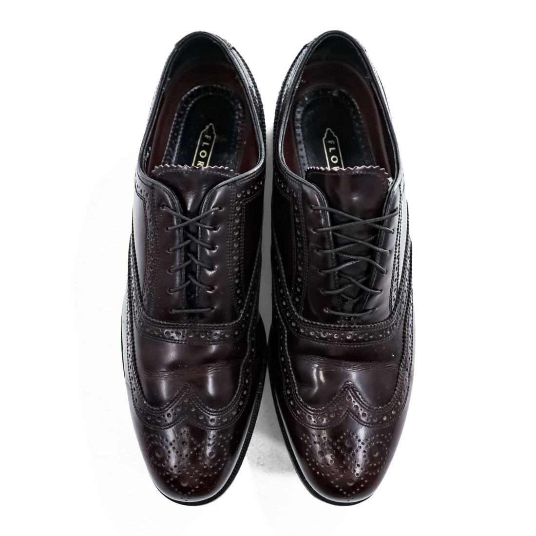 Florsheim Lexington Wingtip Oxford Burgundy Leather Dress Shoes Mens US 9.5 D Longwing Brogue