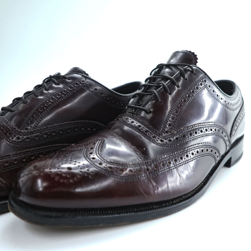 Florsheim Lexington Wingtip Oxford Burgundy Leather Dress Shoes Mens US 9.5 D Longwing Brogue