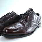 Florsheim Lexington Wingtip Oxford Burgundy Leather Dress Shoes Mens US 9.5 D Longwing Brogue