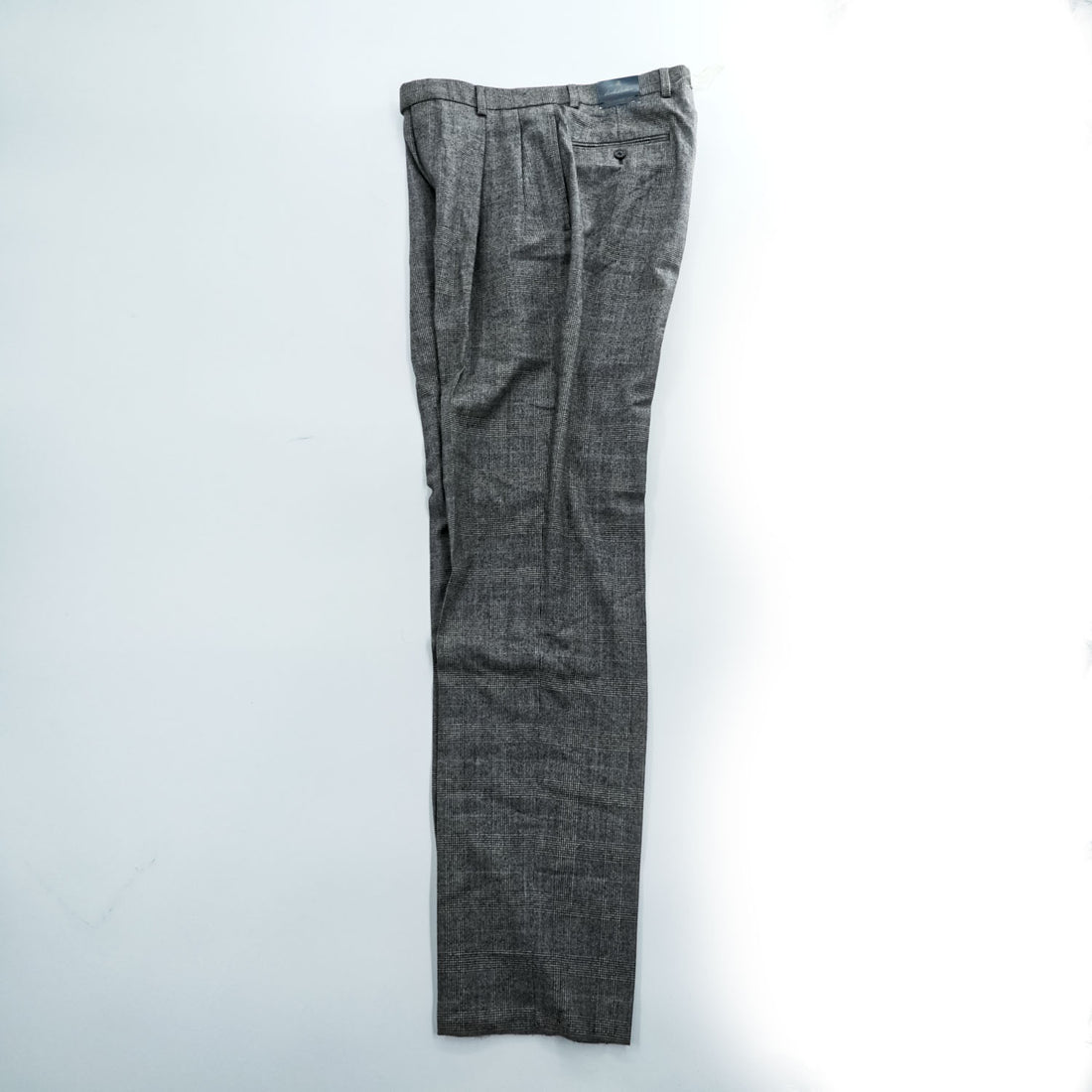 Brooks Brothers イタリア製 グレンチェック スラックス パンツ L グレー 千鳥格子 2タック プリーツ 未使用品 グレンチェック SUPER 110'S