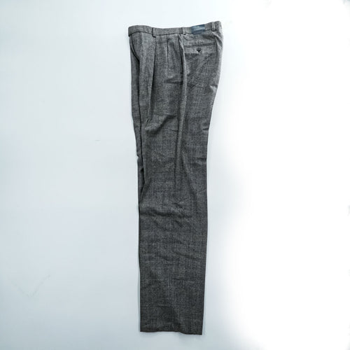 Brooks Brothers イタリア製 グレンチェック スラックス パンツ L グレー 千鳥格子 2タック プリーツ 未使用品 グレンチェック SUPER 110'S