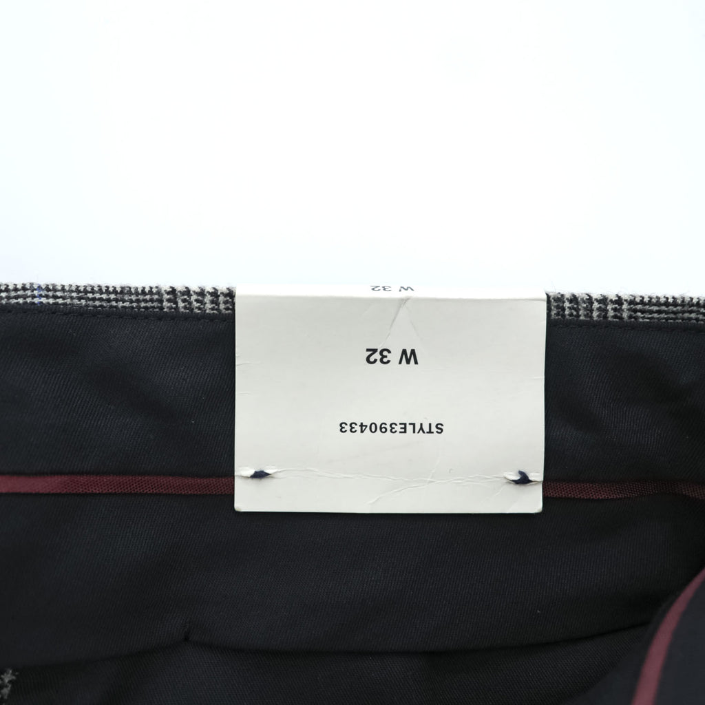 Brooks Brothers イタリア製 グレンチェック スラックス パンツ L グレー 千鳥格子 2タック プリーツ 未使用品 グレンチェック SUPER 110'S