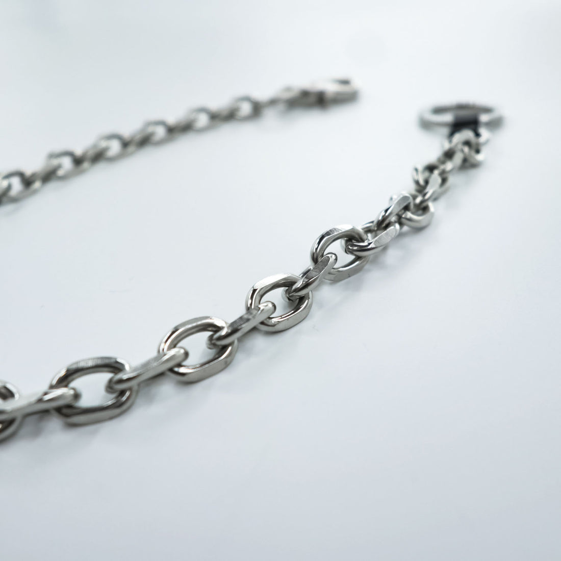 Our Legacy Ladon Keychain Wallet Chain Black Leather Metal Chain W-Ring Logo Engraved One Size