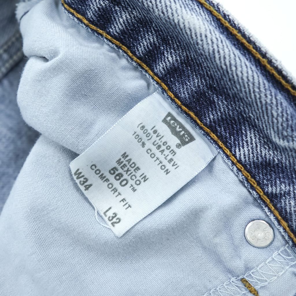 Levi’s 560 Comfort Fit Relaxed Tapered Jeans Light Wash Made in USA Mens W34 L32 100% Cotton