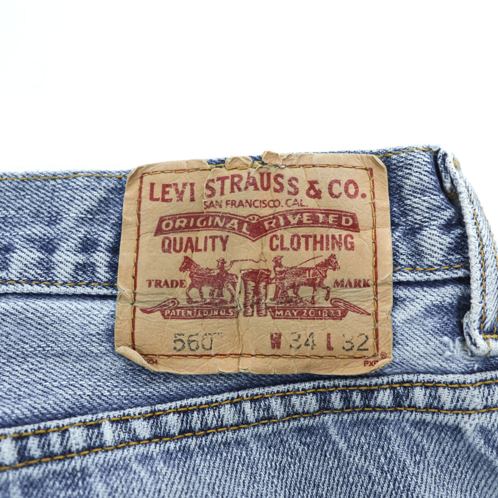 Levi’s 560 Comfort Fit Relaxed Tapered Jeans Light Wash Made in USA Mens W34 L32 100% Cotton