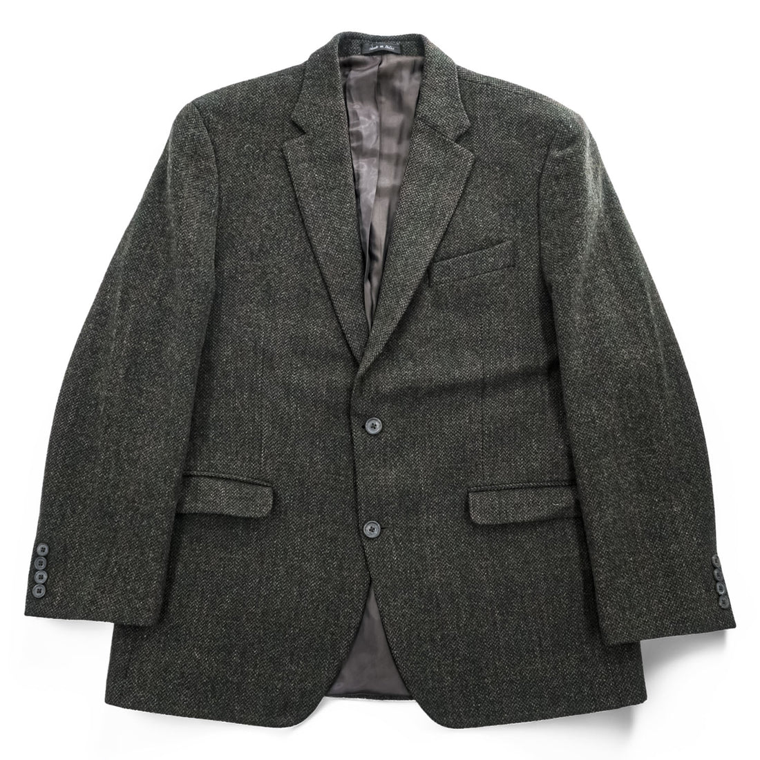 Lauren Ralph Lauren Tweed Blazer Olive Gray Herringbone Style Two Button Made in India Men’s Jacket