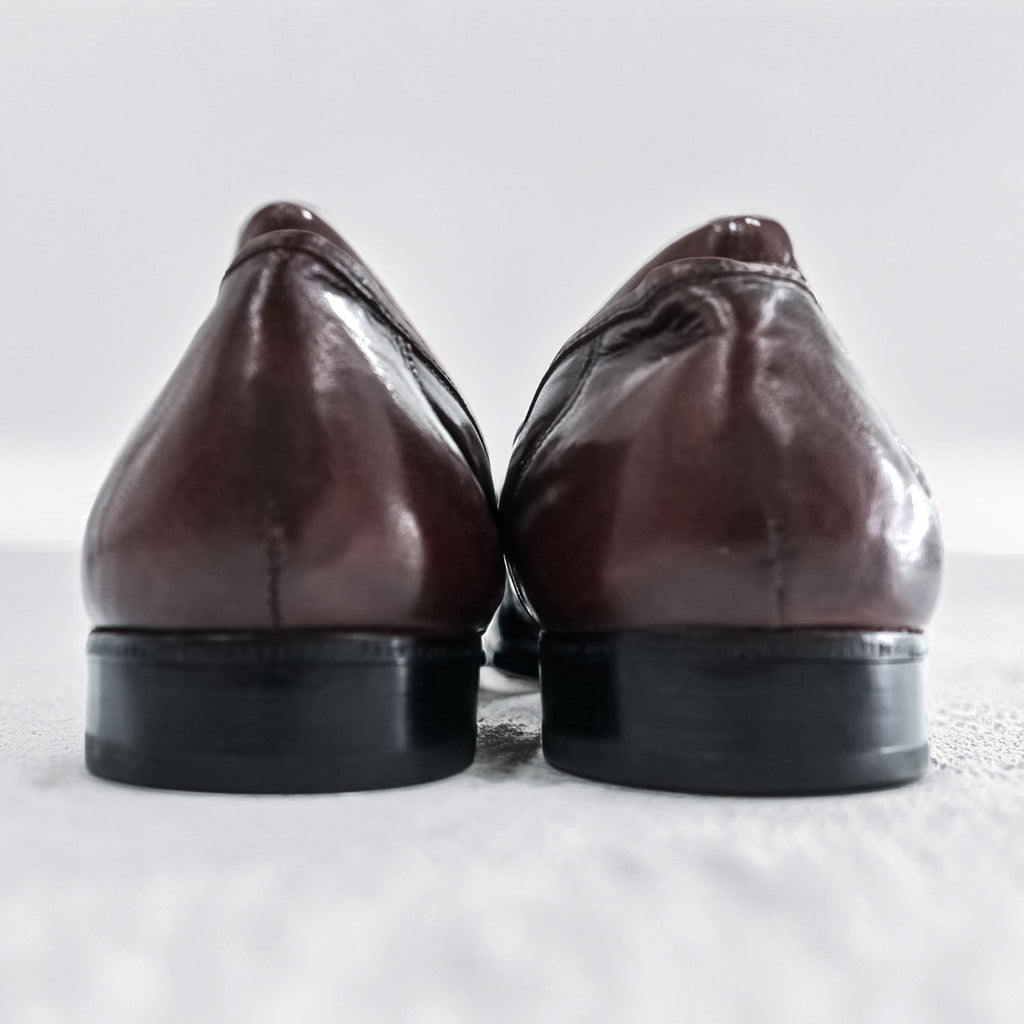 Botany 500 Vintage 90s Oxblood Burgundy Leather Kiltie Loafers Dress Shoes US 10 Wide Vintage