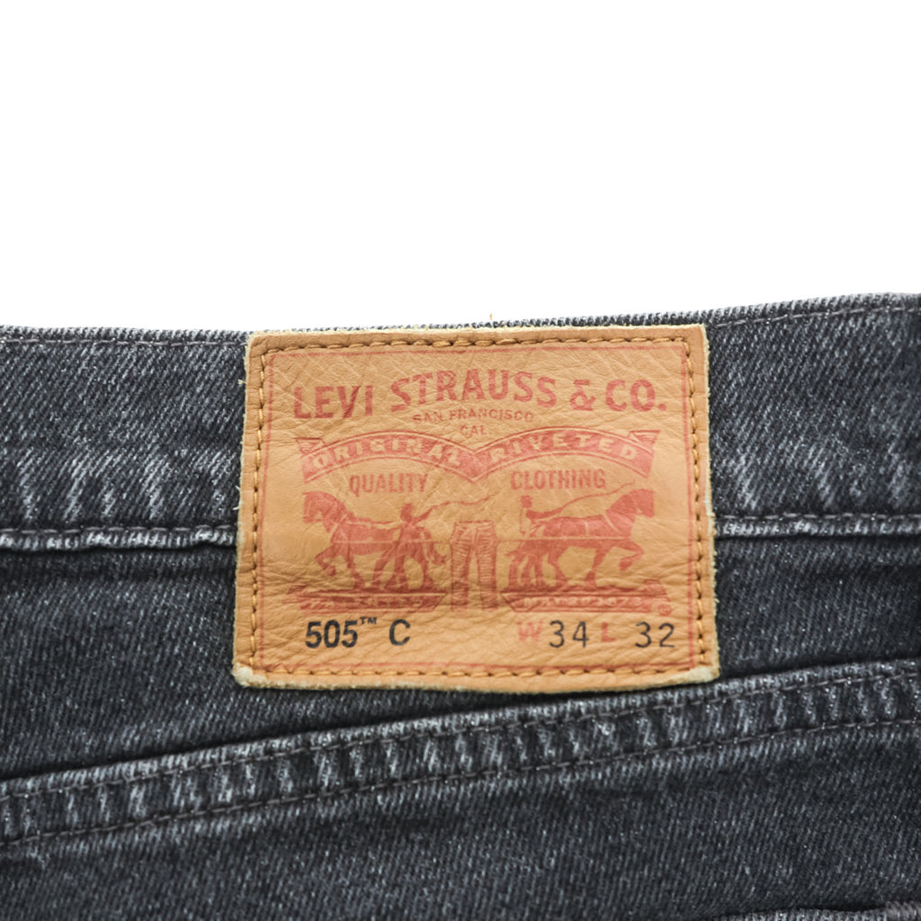 Levi’s 505C Black Denim Jeans Men’s W34 L32 Faded Black Straight Tapered 00505-4051