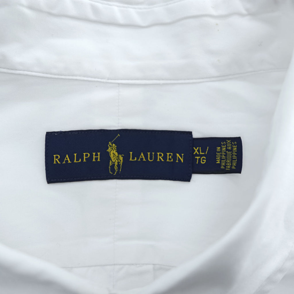 Ralph Lauren 長袖 ボタンダウン ブロードシャツ XL ホワイト スモールポニー ロゴ 刺繍