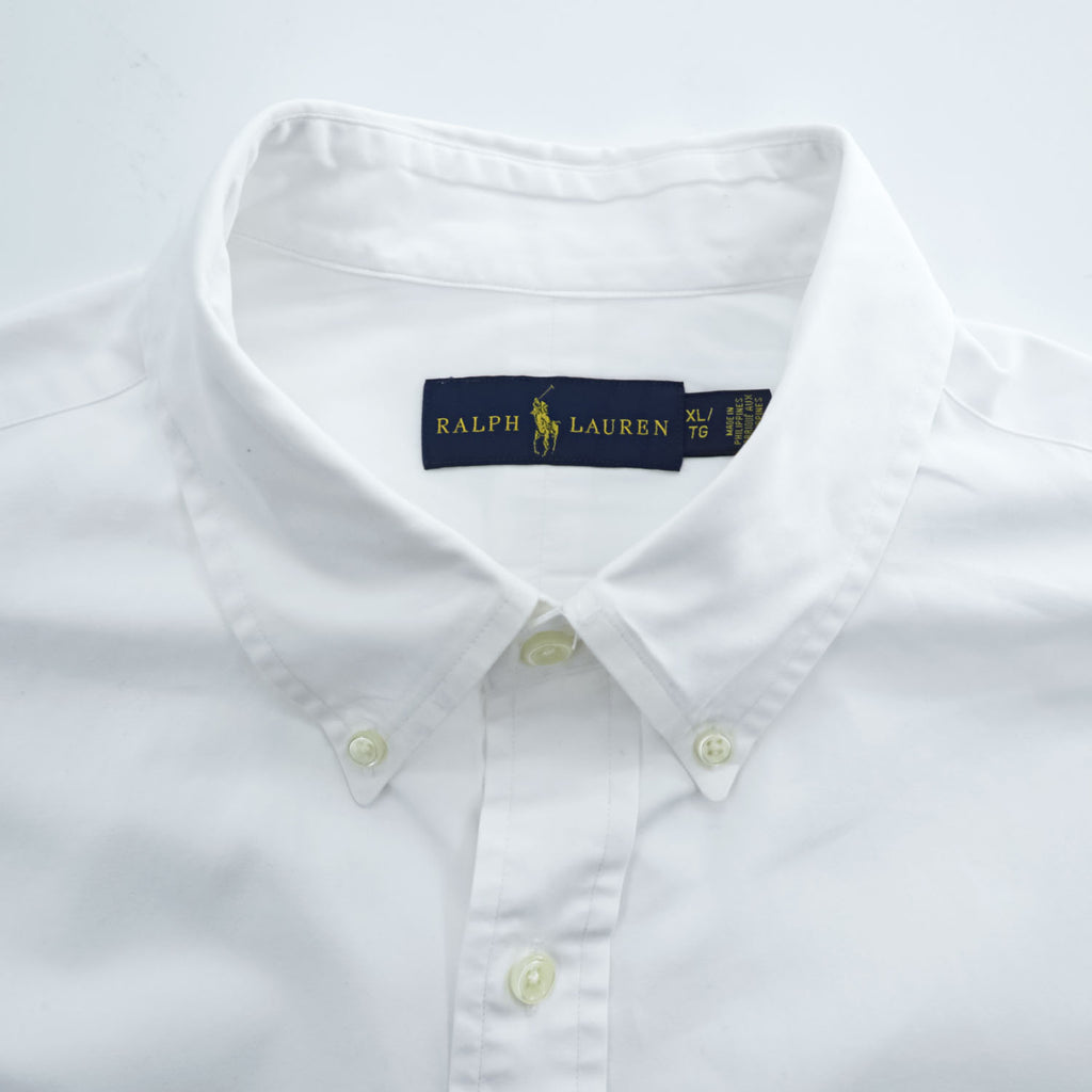 Ralph Lauren 長袖 ボタンダウン ブロードシャツ XL ホワイト スモールポニー ロゴ 刺繍