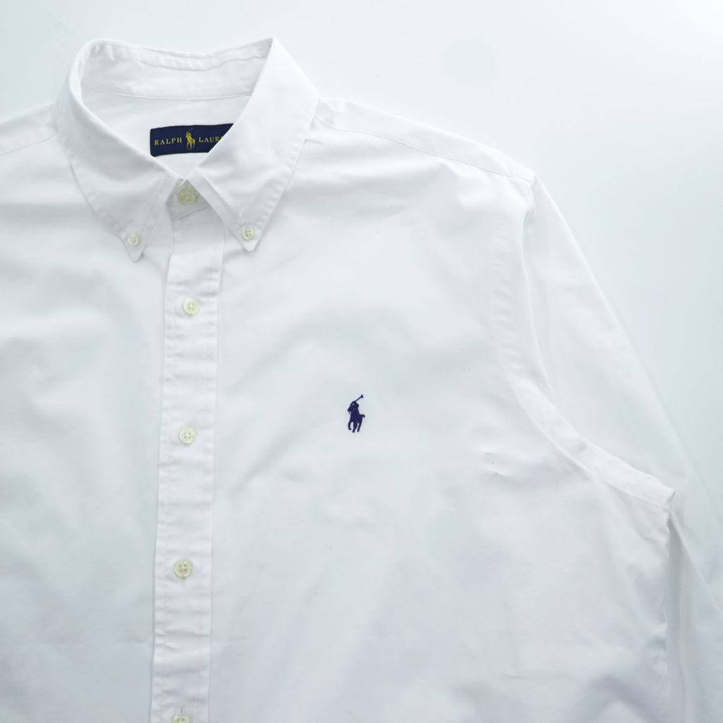 Ralph Lauren 長袖 ボタンダウン ブロードシャツ XL ホワイト スモールポニー ロゴ 刺繍