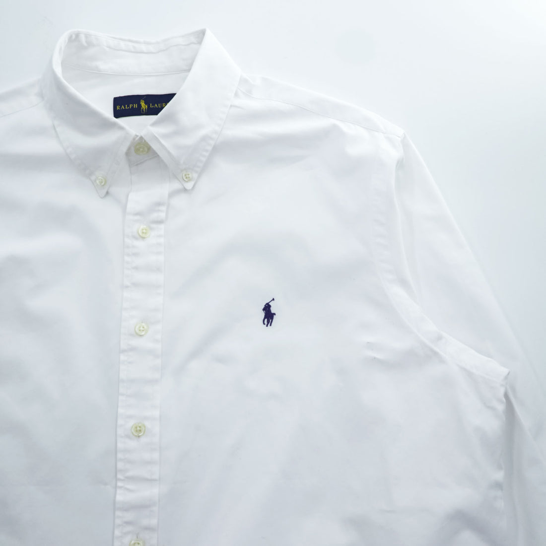 Ralph Lauren 長袖 ボタンダウン ブロードシャツ XL ホワイト スモールポニー ロゴ 刺繍