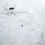 Ralph Lauren 長袖 ボタンダウン ブロードシャツ XL ホワイト スモールポニー ロゴ 刺繍