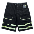 Marithe Francois Girbaud Taped Para Shuttle Shorts Black Leaf Green Shuttle Tape Baggy Cargo Y2K Size 42