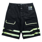 Marithe Francois Girbaud Taped Para Shuttle Shorts Black Leaf Green Shuttle Tape Baggy Cargo Y2K Size 42