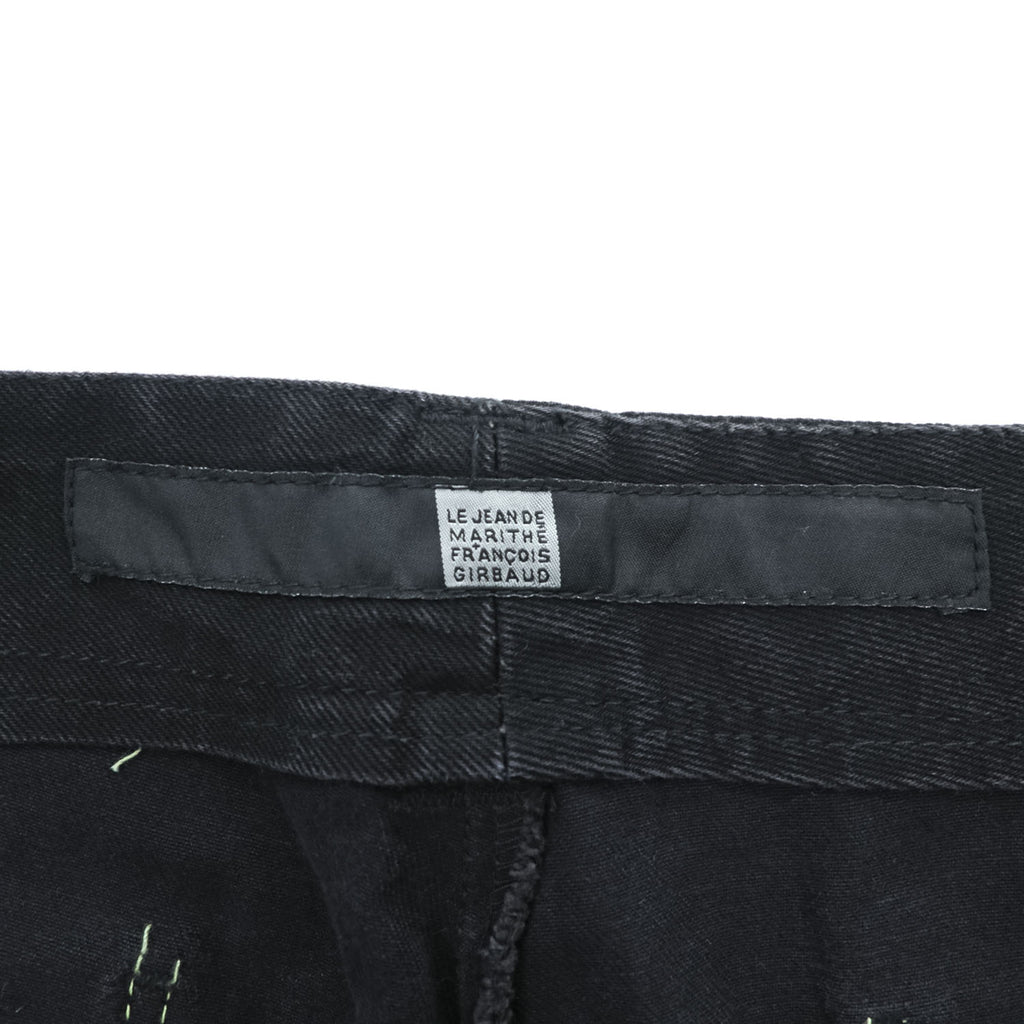 Marithe Francois Girbaud Taped Para Shuttle Shorts Black Leaf Green Shuttle Tape Baggy Cargo Y2K Size 42
