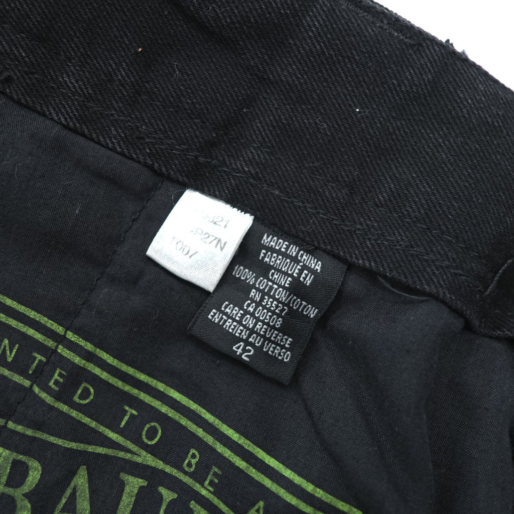 Marithe Francois Girbaud Taped Para Shuttle Shorts Black Leaf Green Shuttle Tape Baggy Cargo Y2K Size 42