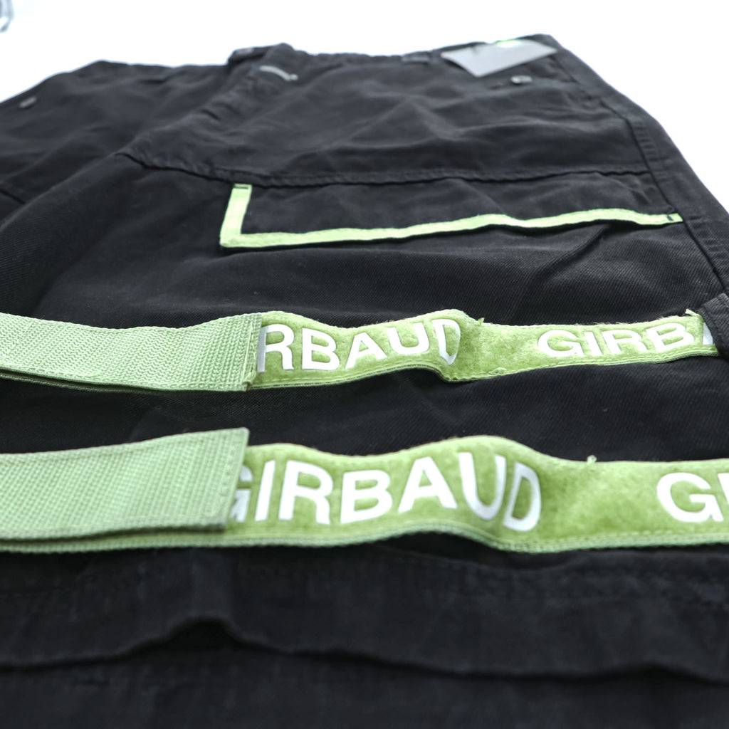 Marithe Francois Girbaud Taped Para Shuttle Shorts Black Leaf Green Shuttle Tape Baggy Cargo Y2K Size 42