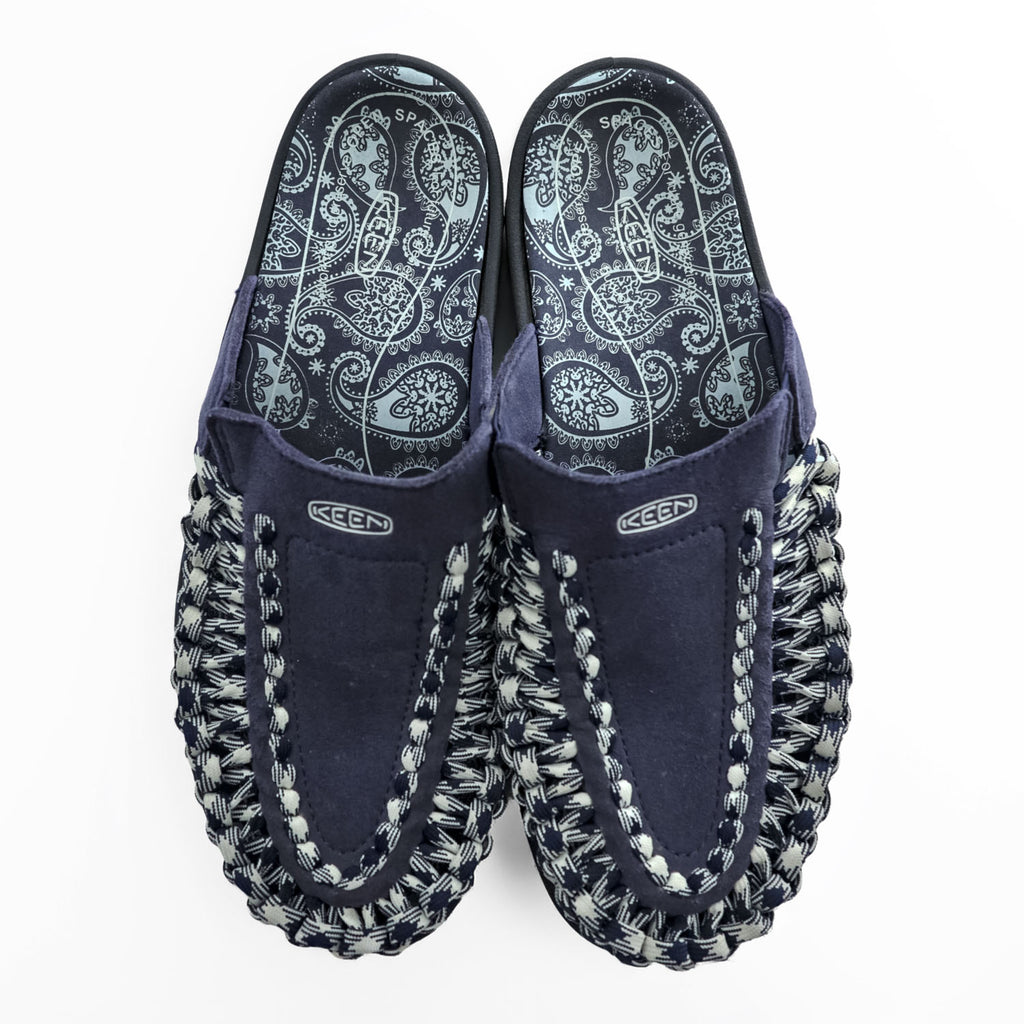 KEEN UNEEK 2 SLIDE Sandals US9 Navy TOKYOHEMPCONNECTION THC Paisley 1026017