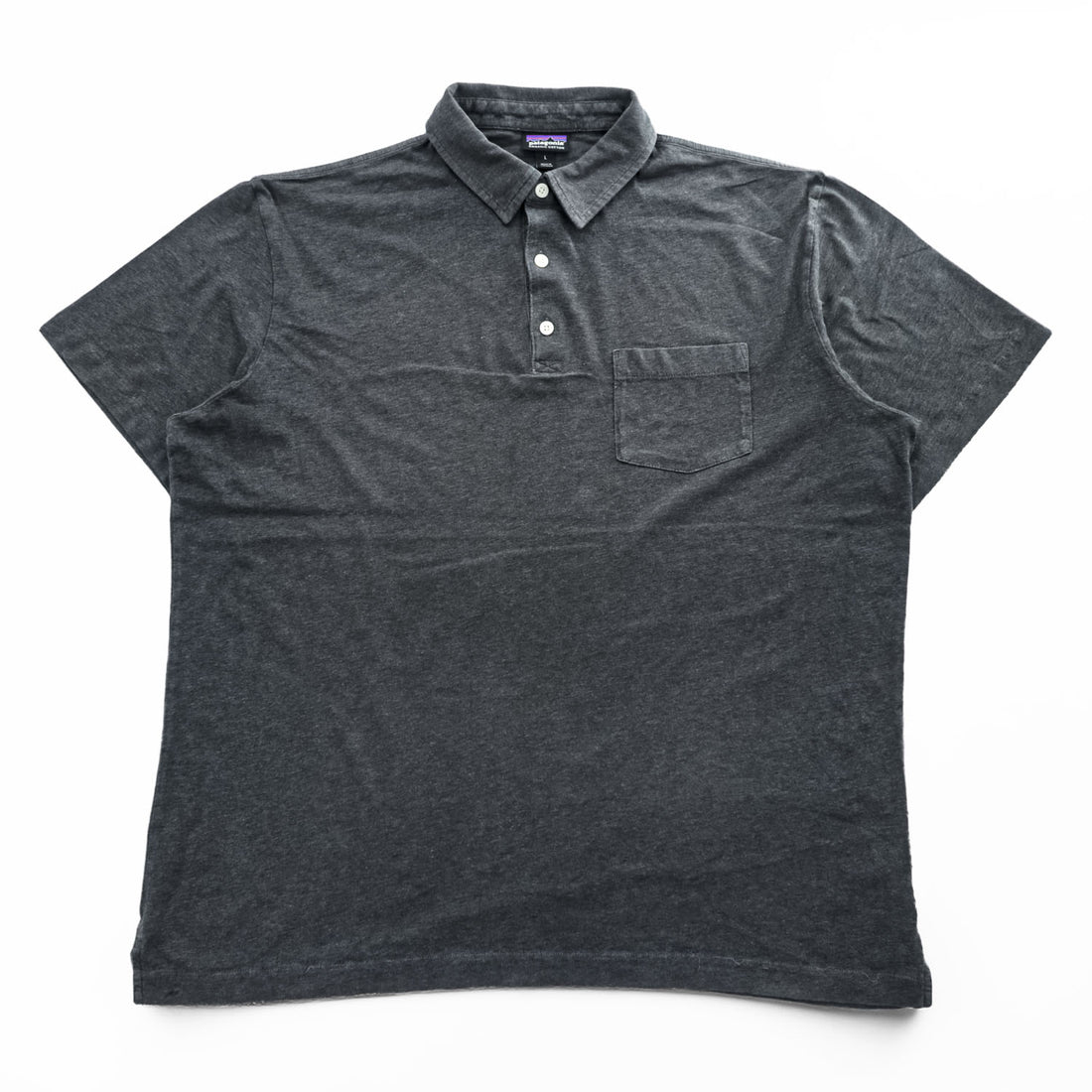 Patagonia オーガニックコットン 半袖 ポロシャツ L グレー Squeaky Clean Polo