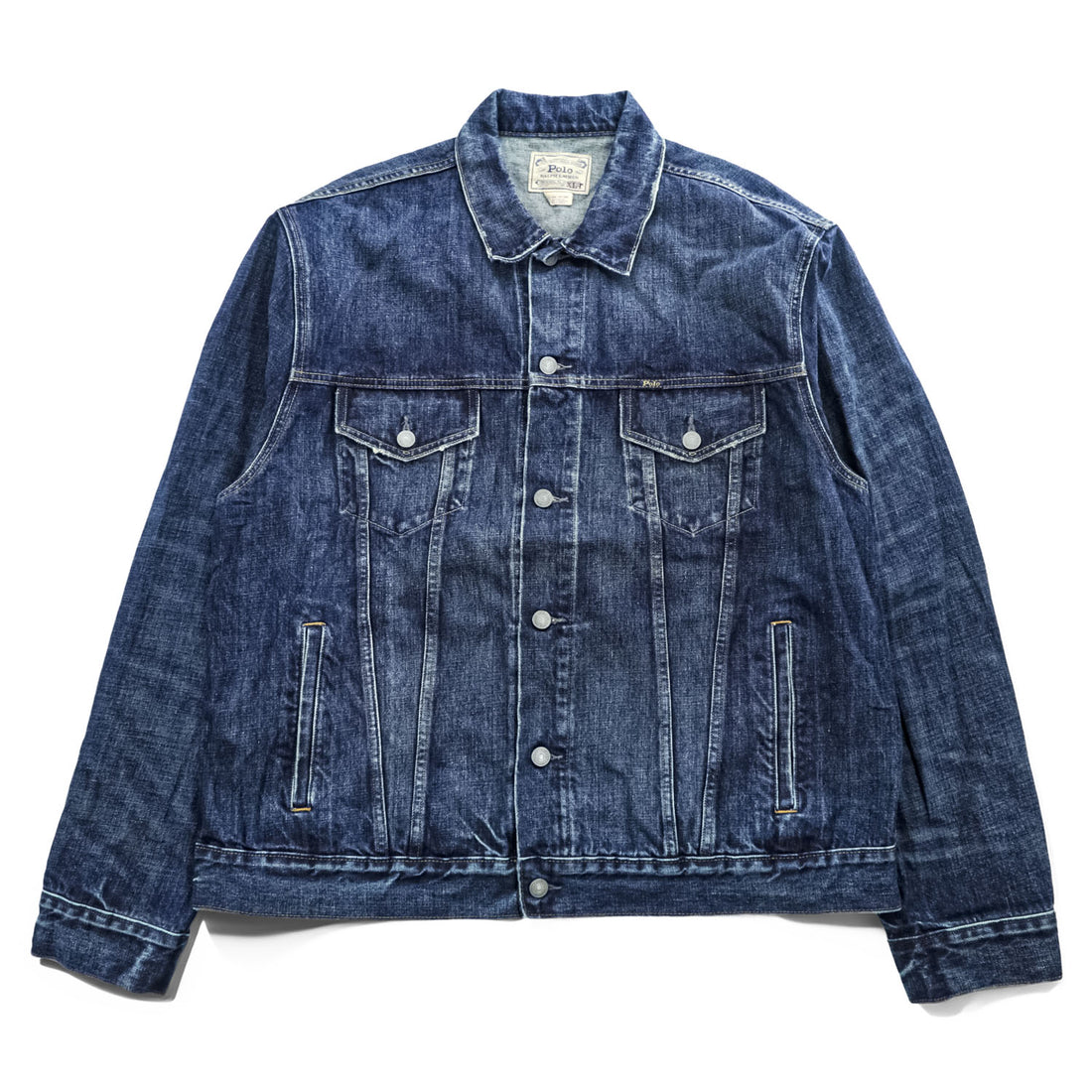 Polo Ralph Lauren Denim Trucker Jacket Indigo Blue Made in Mexico Authentic Denim XL