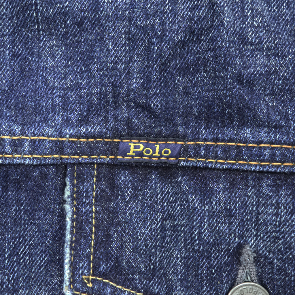 Polo Ralph Lauren Denim Trucker Jacket Indigo Blue Made in Mexico Authentic Denim XL