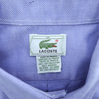 LACOSTE フランス製 80年代 ヴィンテージ 長袖ボタンダウンシャツ XL ブルー フレンチラコステ ワニロゴ 胸ポケット